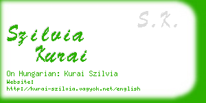 szilvia kurai business card